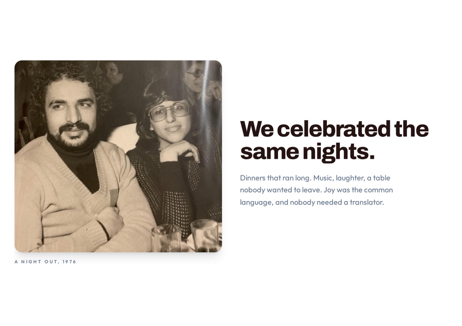 Friends celebrating together in 1974